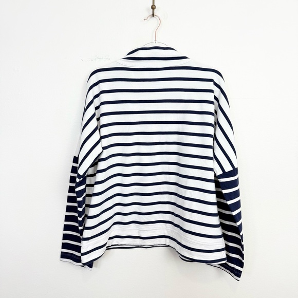 Addison Bay Delancey Pullover Navy White Stripe Half Zip Sweatshirt - Picture 6 of 6